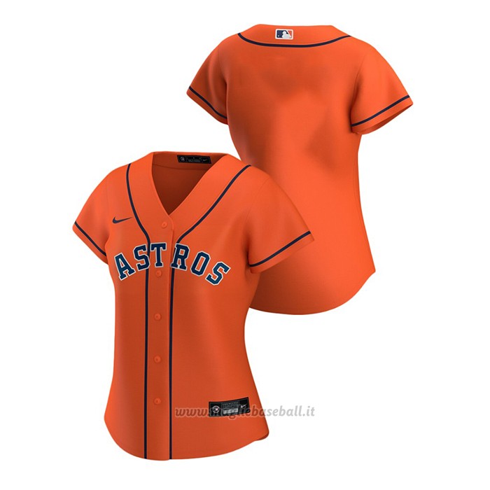 Maglia Baseball Donna Houston Astros Replica 2020 Alternato Arancione